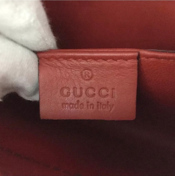 GUCCI Emily Horse Bit Leather Chain Shoulder Bag Red - Picture 10 of 11